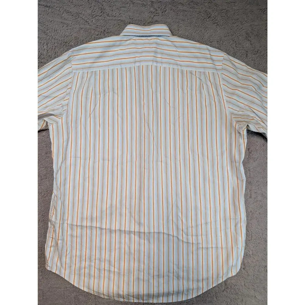 Men's Banana Republic Button-up Shirt, Blue/Orange - Size L 16-16 1/2